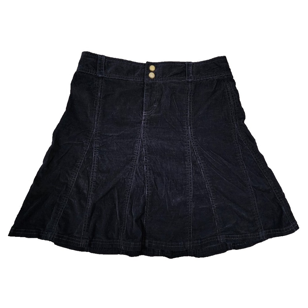 Athleta Womens Navy Blue Corduroy A-Line Mini Skirt Paneled Size 4‎